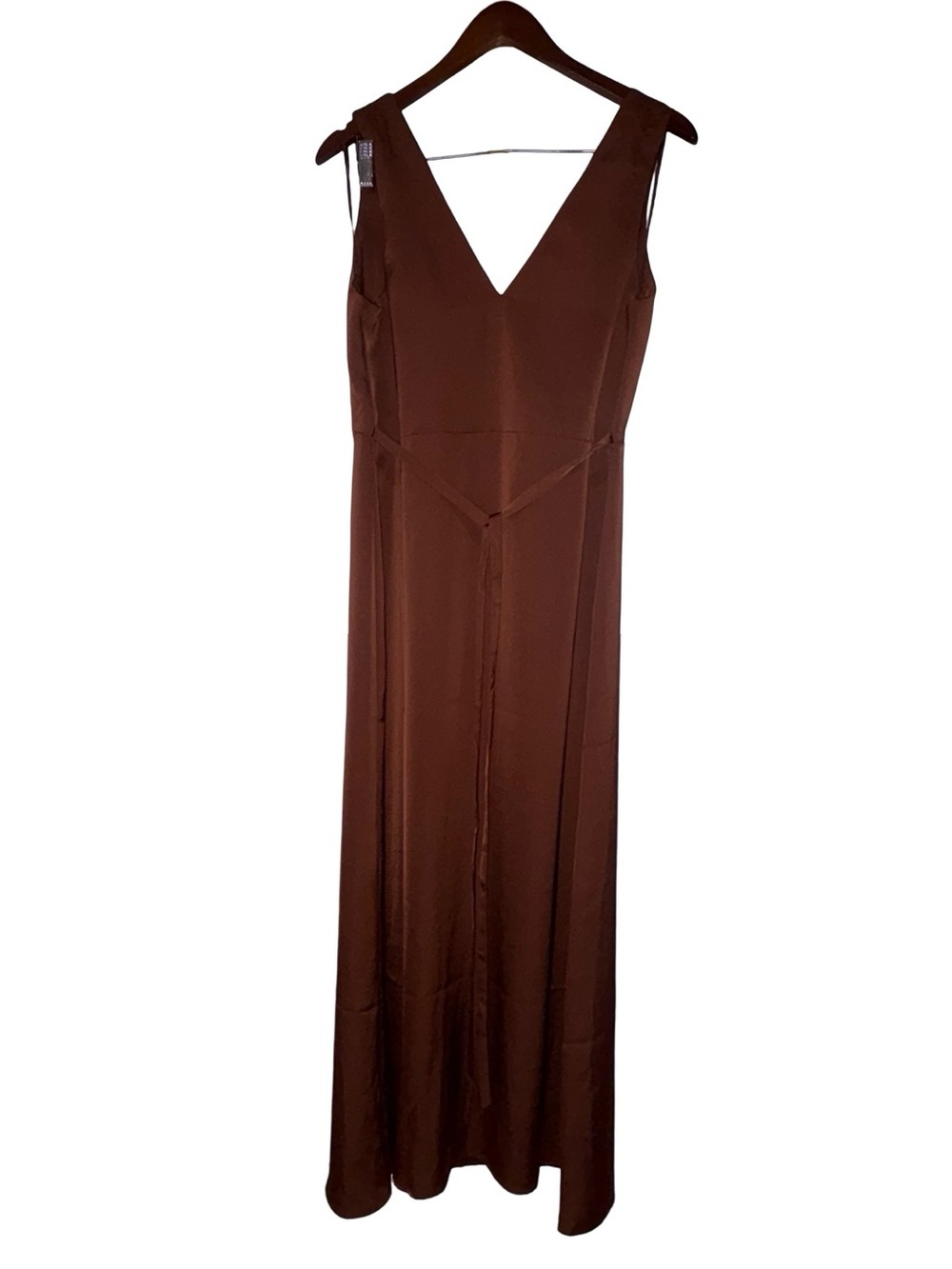 Old Navy NWOTChocolate Brown Size M Satin Cocktail Dress Boho - Picture 2 of 11